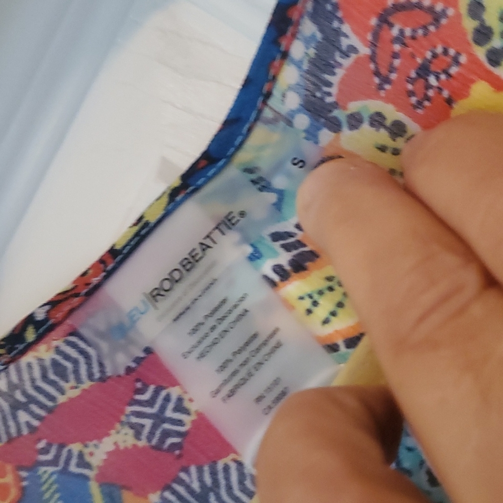 BLEU ROD BEATTIE Groovy Baby Hippie Vibe Colorful Swim Caftan Coverup  Small NWT - Picture 7 of 7